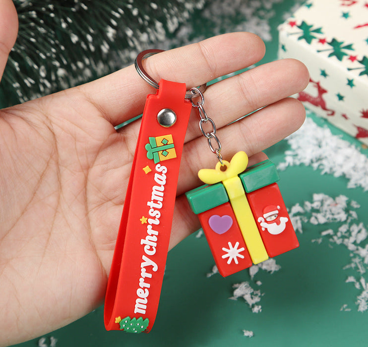 Wholesale Cartoon Christmas series keychain New Year Christmas cute three-dimensional doll Christmas tree pendant small gift