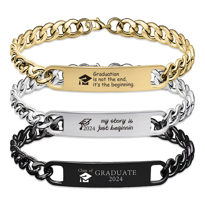 Wholesale Stainless Steel Graduation Season Doctoral Cap Bracelet JDC-BT-GangG021