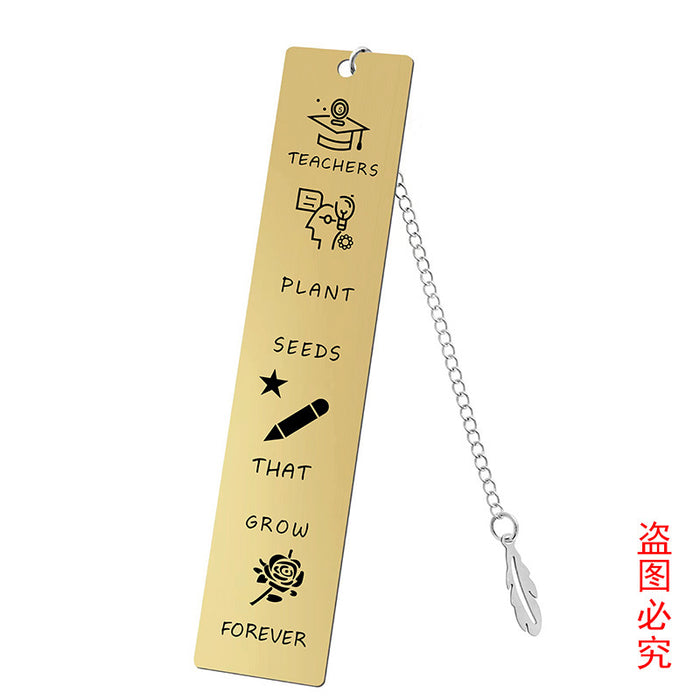 Wholesale Stainless Steel Teacher's Day Bookmark JDC-BM-GangG001