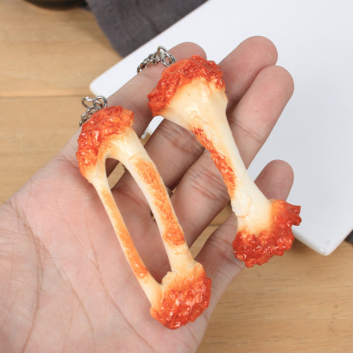 Wholesale Novelty PVC Chicken Bone Keychain Bag Charm For Backpack Purse And Car Key MOQ≥3