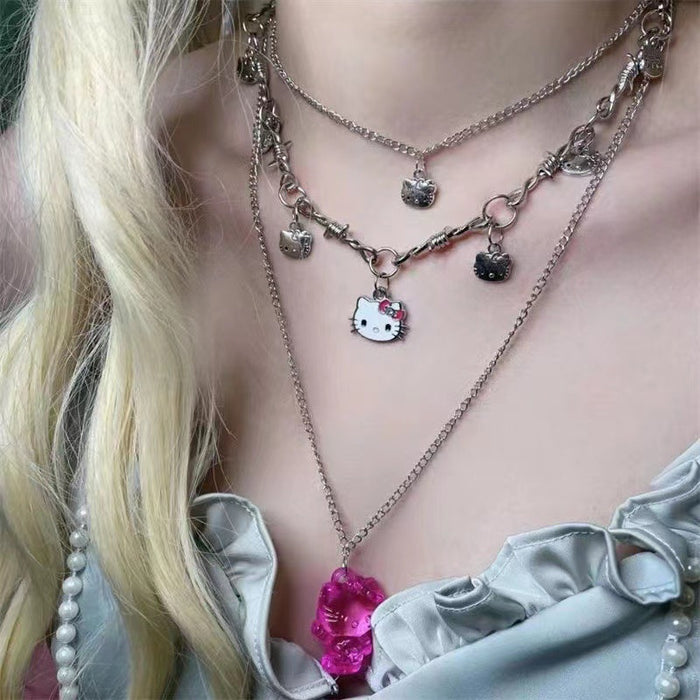 Wholesale  Cat Necklace Metal Necklace