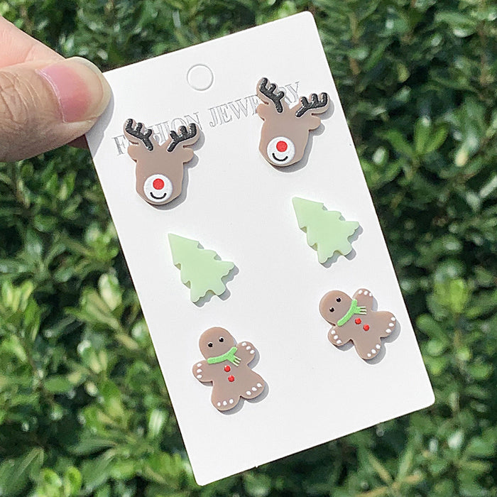 Wholesale 3-piece Christmas earrings