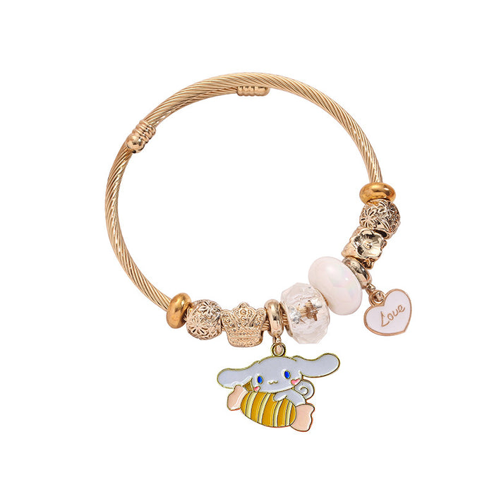 Wholesale Stainless Steel Cartoon Charm Bracelet Adjustable Pendant Jewelry Gift MOQ≥2