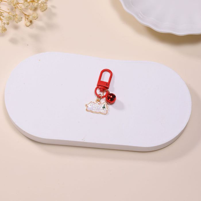 Wholesale Christmas gift keychain cartoon bell old man snowflake pendant bag jewelry pendant