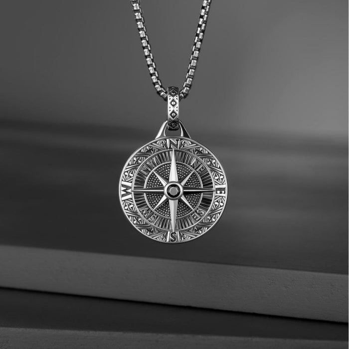 Wholesale Alloy compass pendant necklace for men