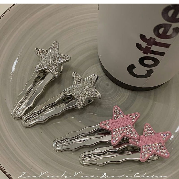 Wholesale flash Diamond hairpin female side  clip duckbill clip