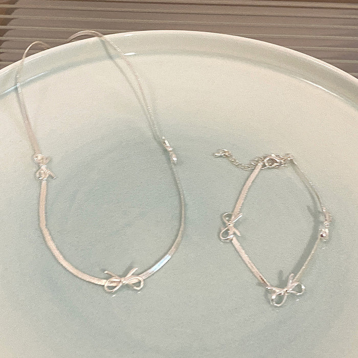 Wholesale Bow Snake Bone Chain Women's  Clavicle ChainAll-match Necklace