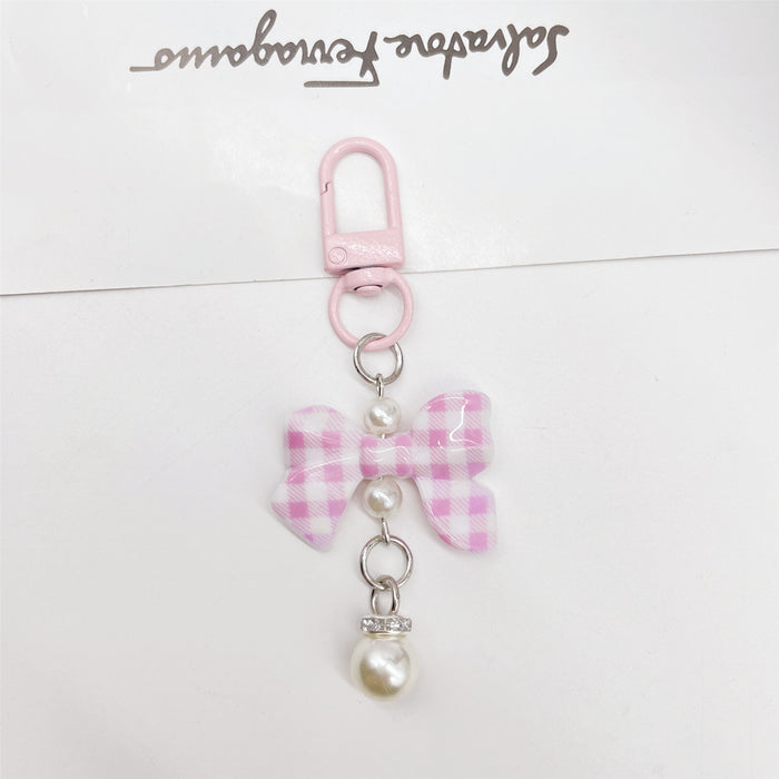 Wholesale Soft Touch Lacquer Bow Keychain Mixed Color Plastic Bag Charm MOQ≥2