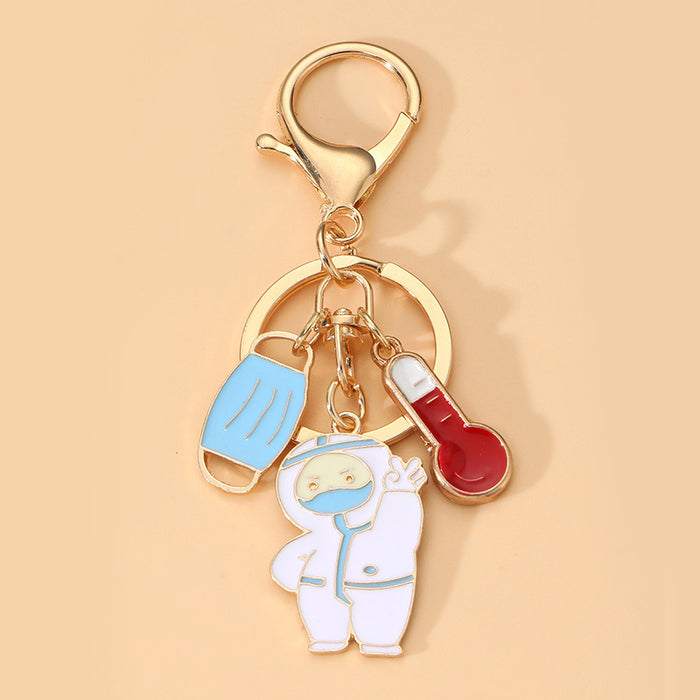 Wholesale Asian Nurses Day Doctor Time Gemstone Alloy Keychain JDC-KC-HuiWen002