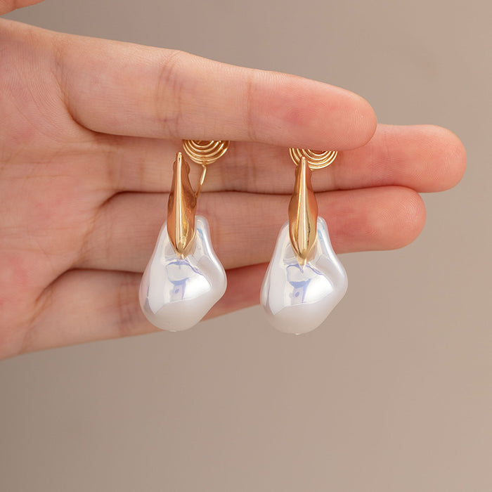 Wholesale Irregular pearl ear needle fold geometric ear clip painless