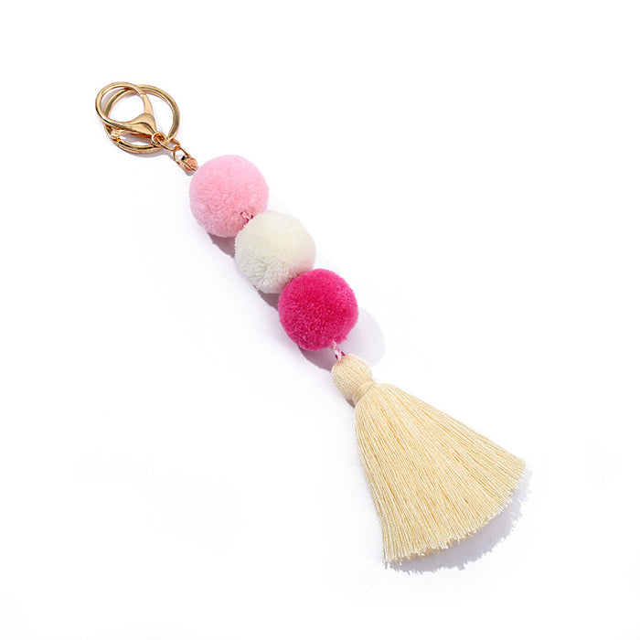 Wholesale Fur Ball Tassel Keychain JDC-KC-ZhenZhen005