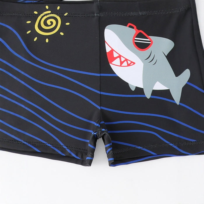 Wholesale Children's swim trunks cartoon swim trunks swim cap set flat angle comfortable quick drying