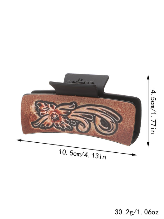 Wholesale Western Style Cactus Feather Sunflower Leather Shark Clip Women' s Hairpin