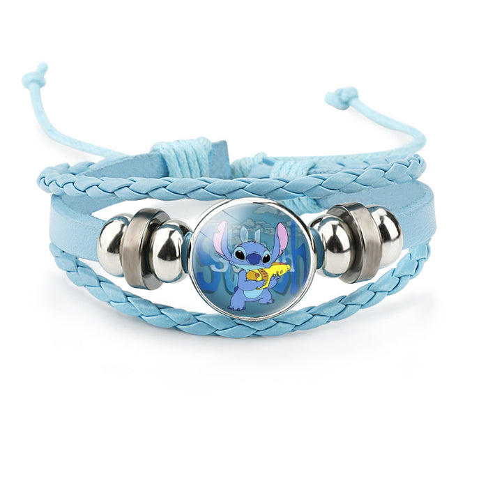 Wholesale Time Sapphire Blue Multi-layered Cow Leather Bracelet JDC-BT-DMu002