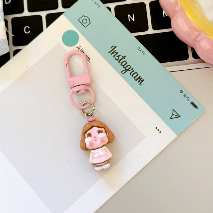 Wholesale Cartoon Resin Keychain Blue Skirt Cute Bag Charm Gift