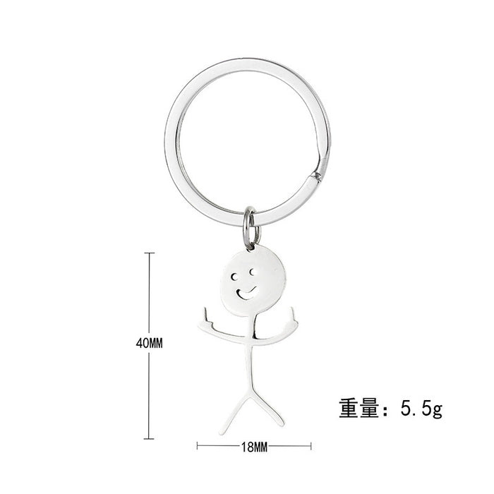 Wholesale Graffiti Middle Finger Character Stainless Steel Necklace JDC-NE-Xinx001