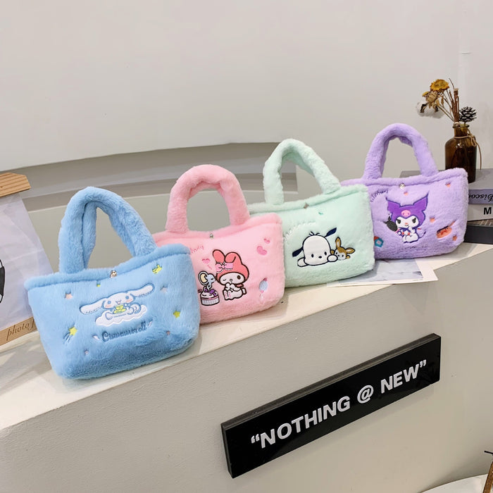 Wholesale cute large capacity portable plush bag