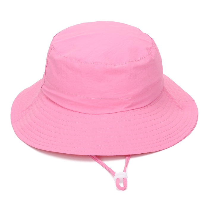 Wholesale Everyday Kids Bucket Hat Solid Light Pink Sun Protection Windproof for 2-6 Years Boutique Resale