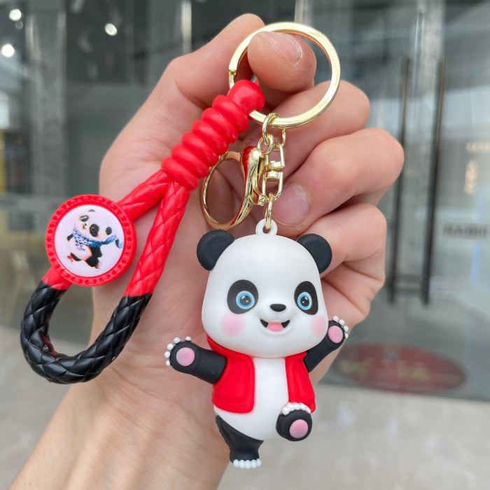 Wholesale Panda Keychain, 3D Panda Doll Bag Pendant, Hanging Decoration, Car Keychain