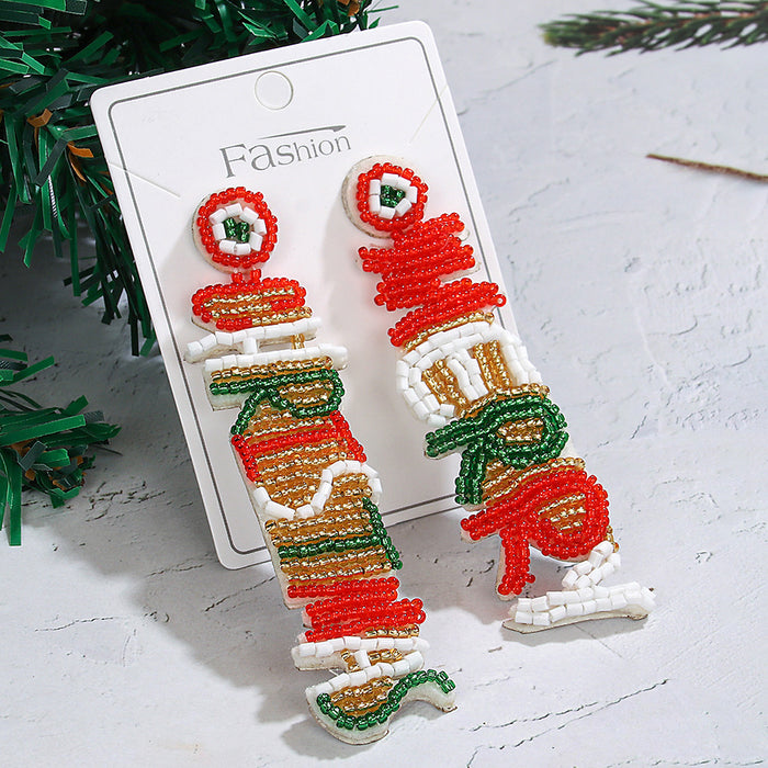 Wholesale Christmas Beaded Series Earrings
