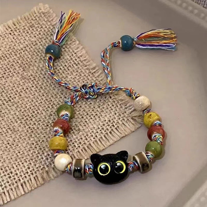 Wholesale Woven rope bracelet with niche design, tassel colored bracelet, and accessories