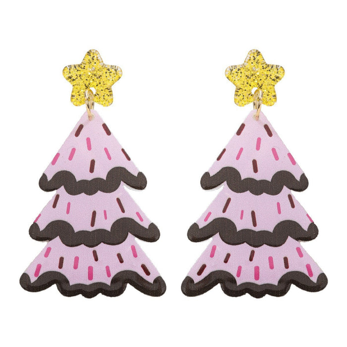 Wholesale  Christmas Tree Holiday Earrings Christmas Star Acrylic Sheet Earrings