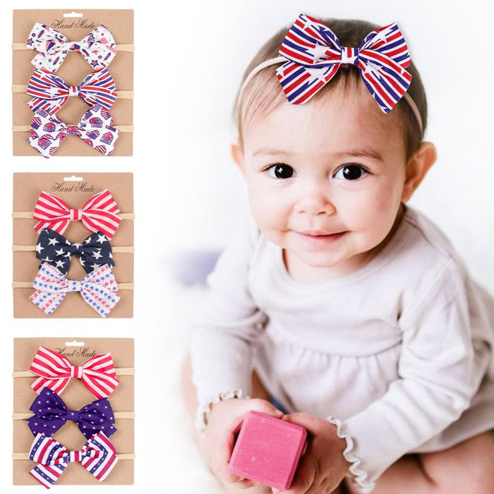 Wholesale 50PCS Independence Day Bow Children's Headband JDC-HD-XiuG004