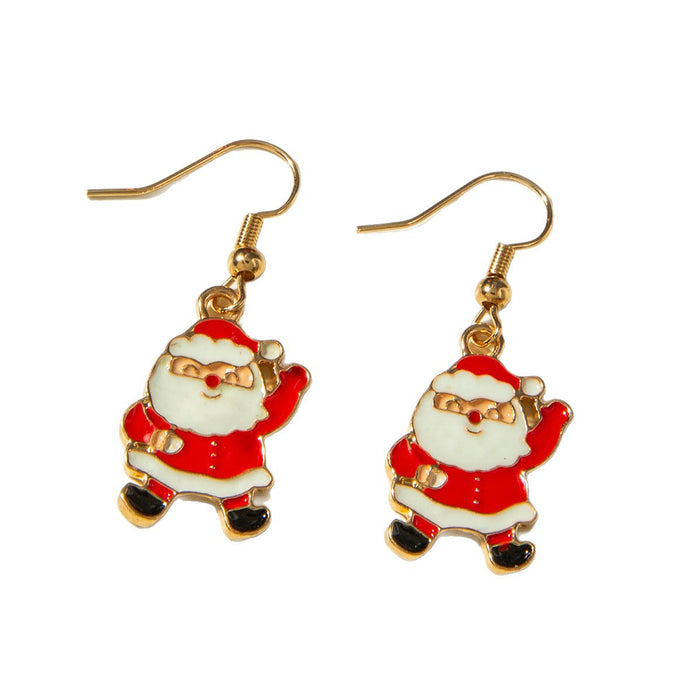 Wholesale Alloy Christmas Earrings with Elk and Snowflake Design for Holiday Party and Gift