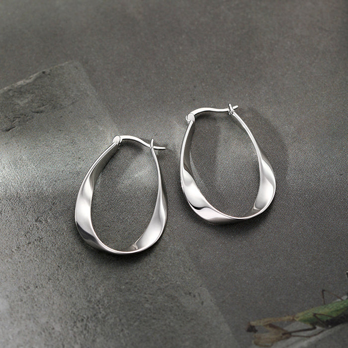 Wholesale Silver needle Mobius earrings, niche earrings, new high-end earrings