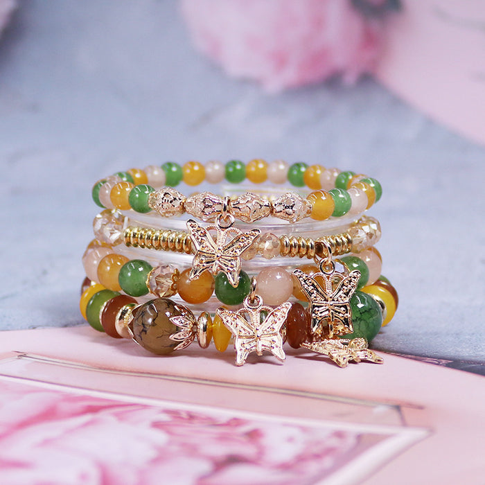 Wholesale Bohemian Butterfly Crystal Multilayer Bracelet JDC-BT-NHong013