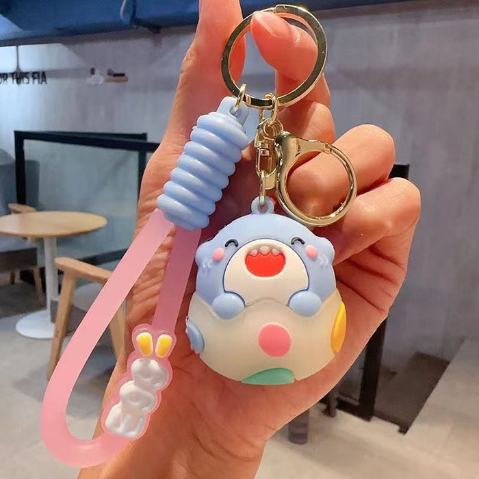 Wholesale Luminous Eggshell Small Animal Doll Resin Keychain JDC-KC-XingLao005