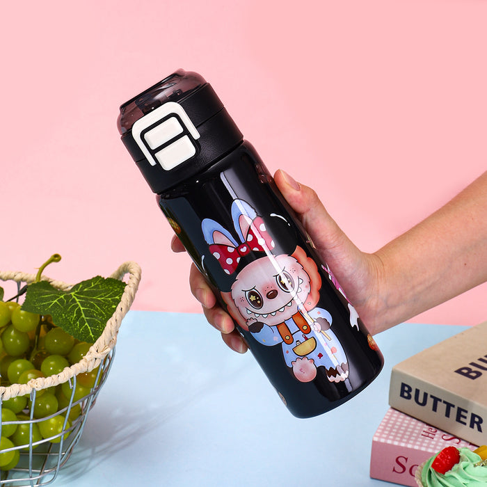 Wholesale Cartoon Double Drinking Cup Stainless Steel Thermos Cup Children' s Water Cup Bounce Lid Straw Cup