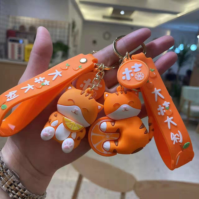 Wholesale Cat Keychain Pendant Cute Cartoon Couple Backpack Keyring Simple Car Hanging Decoration