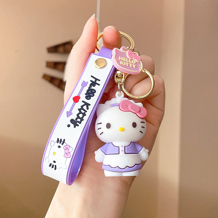 Wholesale Cartoon cat  key chain bag pendant doll key pendant giftcar silicone keychain