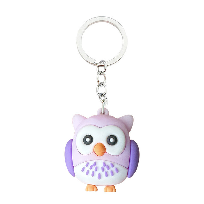 Wholesale  Cartoon  PVC Animal Owl Pendant Car Keychain Bag Pendant