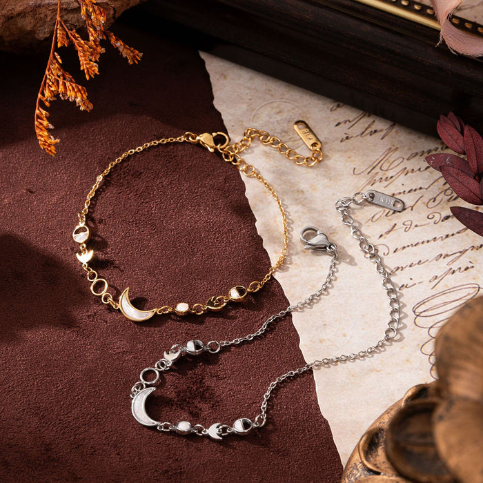Wholesale Stainless Steel Moon Crescent Gold Plated Bracelet