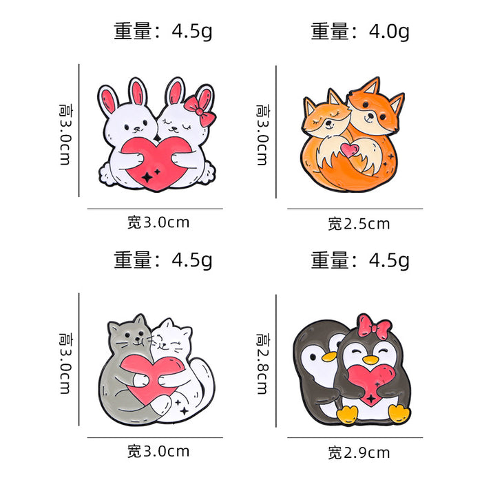 Wholesale Original couple animal  cartoon cute brooch