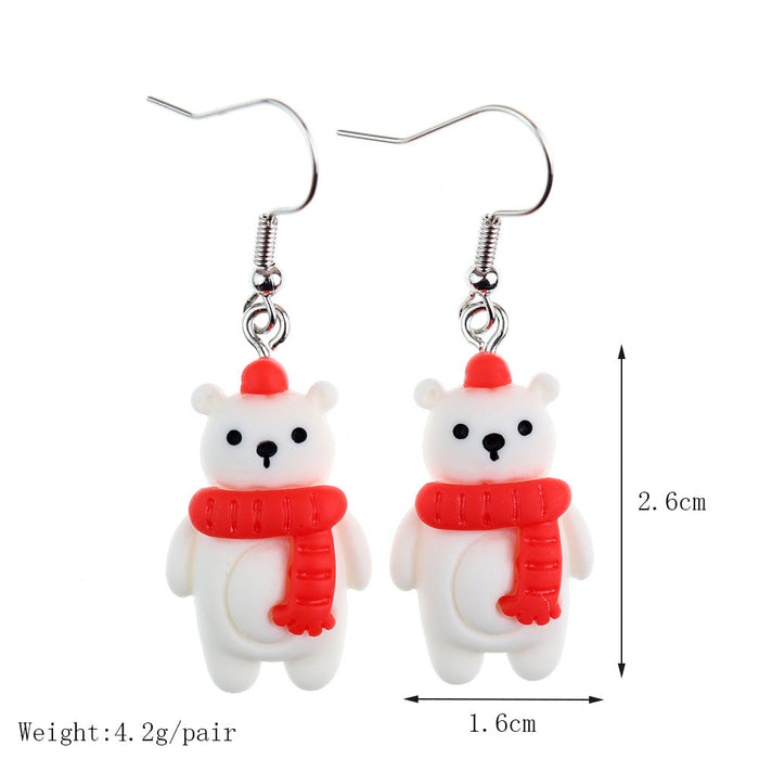 Wholesale Earrings Resin Santa Snowman Elk Christmas Tree JDC-ES-niqing024