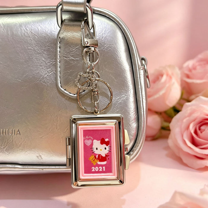 Wholesale Cartoon Cosmetic Mirror Keychain Double-Sided with Chain Zinc Alloy Bag Charm