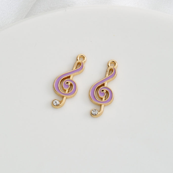 Wholesale 100 pcs Multi-colored musical note alloy DIY charms