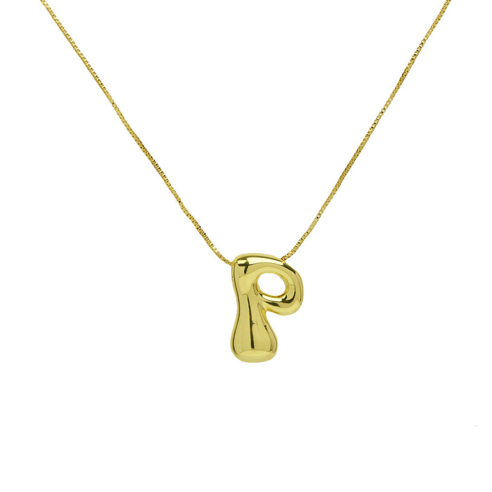 Wholesale 18k Brass Glossy Balloon 26 English Letters Necklace JDC-NE-BaiYi002