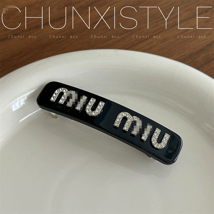 Wholesale diamond letter Pearl hairpin female side small clip headdress hairpin bangs clip