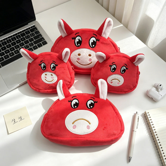 Wholesale 3pcs Crying Horse Plush Coin Purse Storage Bag