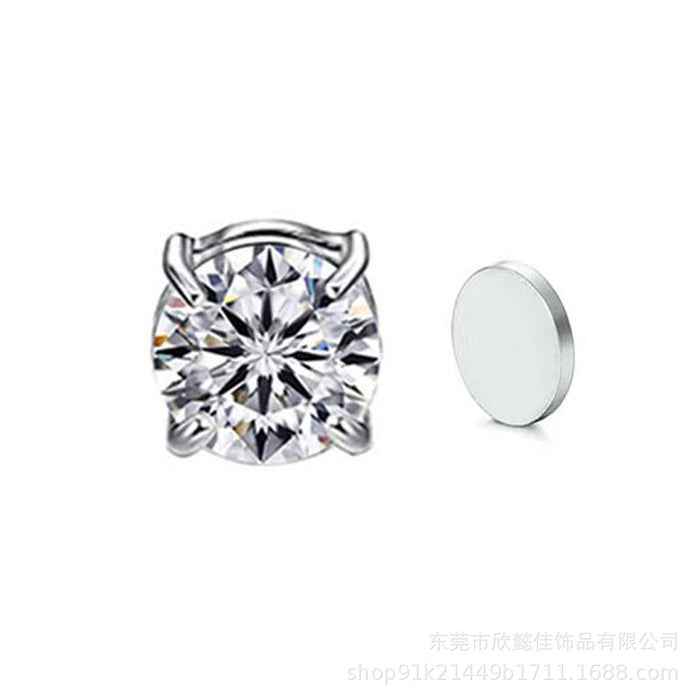 Wholesale Stainless steel magnetic earrings, non perforated magnetic earrings, diamond earrings