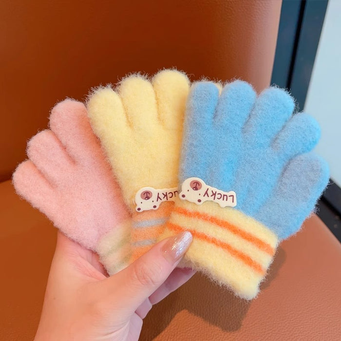 Wholesale children' s cute bear warm gloves