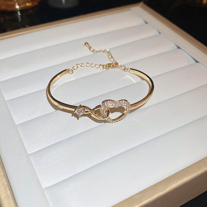 Wholesale Electroplated Zircon Titanium Steel Bracelet Simple High Sense Bracelet Niche Temperament  Bracelet