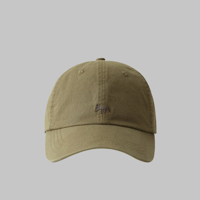 Wholesale Small Fox Embroidered Baseball Cap Sun Protection Visor Hat, Soft Top Large Hat