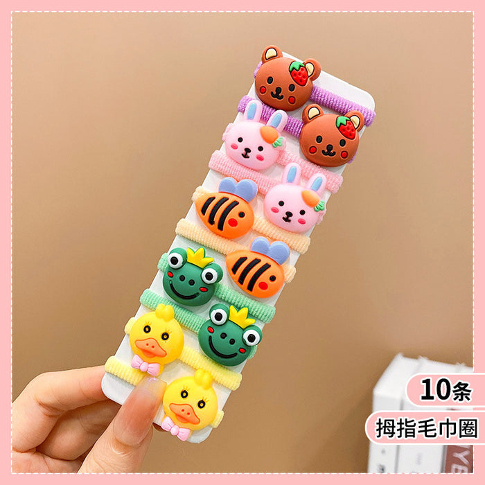 Wholesale Cute Cartoon Hair Ties for Kids Soft Elastic Everyday Styling Baby Hair Accessory