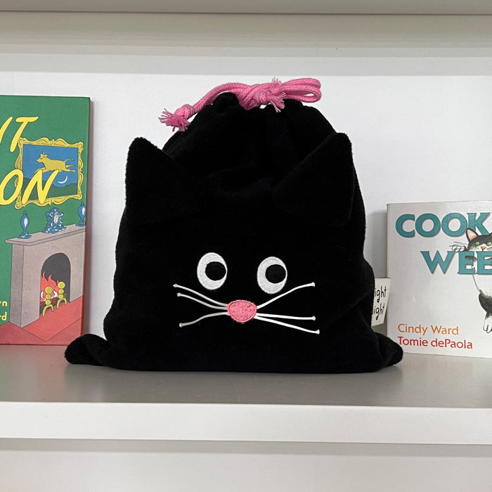 Wholesale Cat Embroidered Drawstring Bag Travel Portable Bag Storage Bag