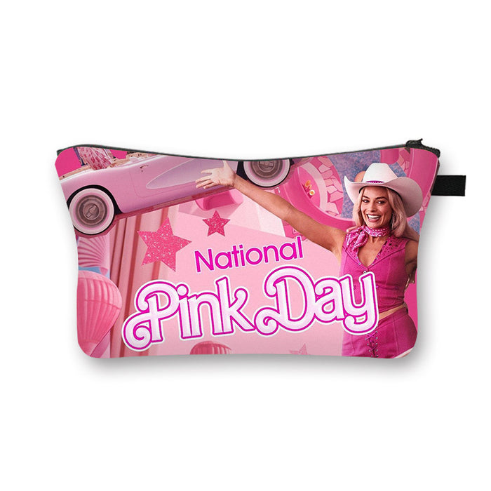 Wholesale Pink Princess Cosmetic Bag Kids Cosmetic Bag Portable Polyester Storage Bag JDC-CB-YiLan001